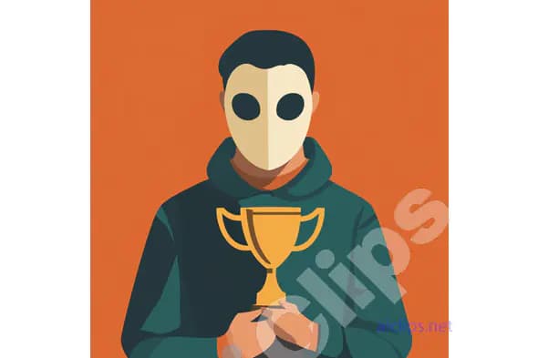 Anonymous Winner with Trophy Illustration