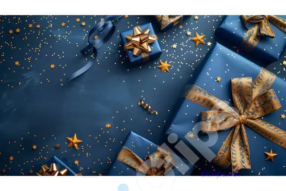 Blue and Gold Gift Boxes