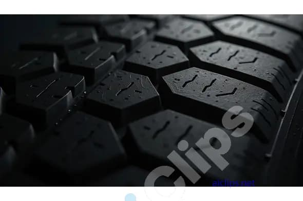 Close-Up of Treaded Tire Texture