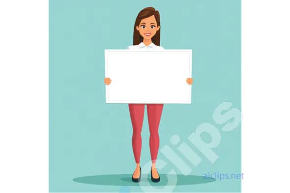 Woman Holding Blank Sign Illustration