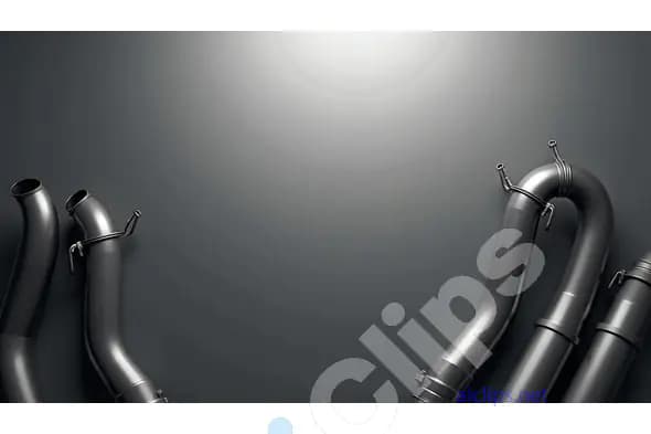 Industrial Metal Pipes on a Dark Background