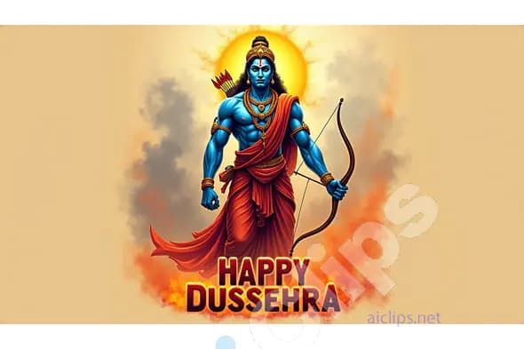 Happy Dussehra with Lord Rama Illustration
