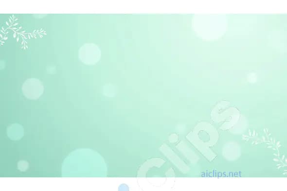 Mint Green Bokeh Background with White Leaf Accents