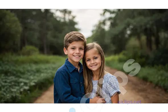 Siblings Portrait in Nature