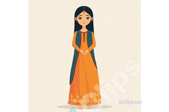Traditional Indian Girl Illustration