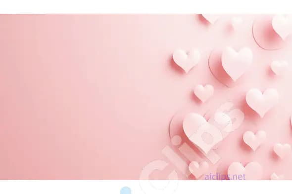 3D Pink Hearts on Soft Pink Background