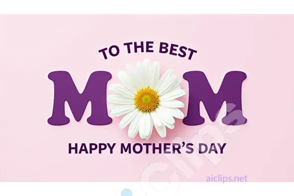 Happy Mother’s Day Greeting with Flower and Text