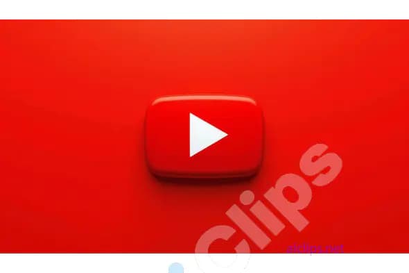 3D YouTube Play Button Icon on Red Background