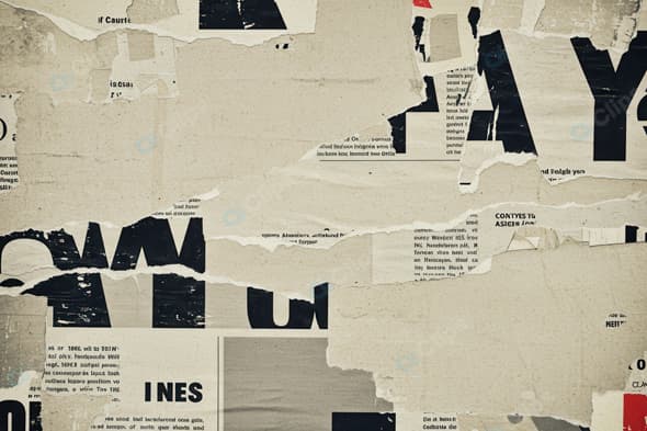 Vintage Torn Poster Collage Background