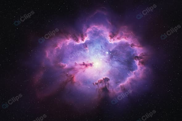 Purple Nebula in Deep Space with Stars