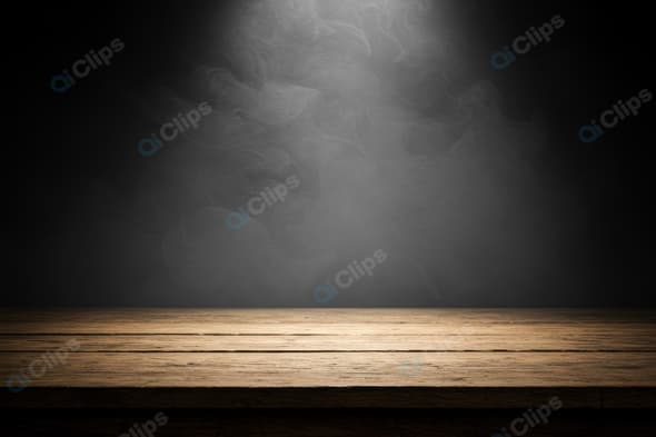 Wooden Table with Dark Smoky Background
