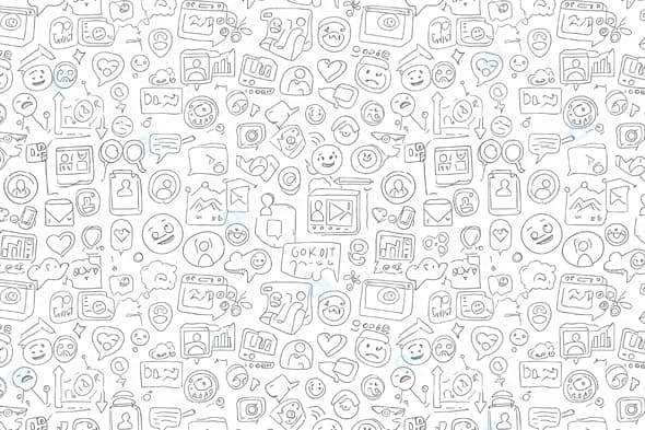 Hand-Drawn Social Media and Technology Doodles