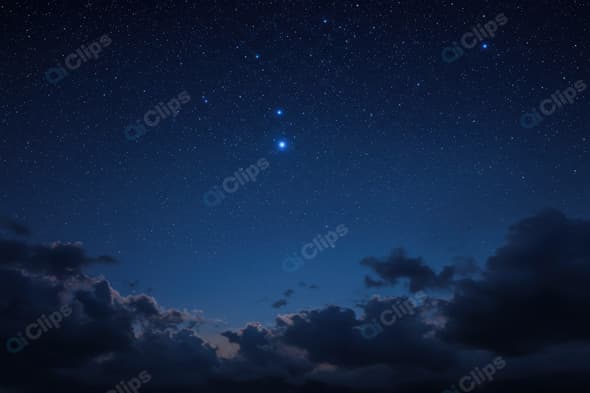 Starry Night Sky with Clouds