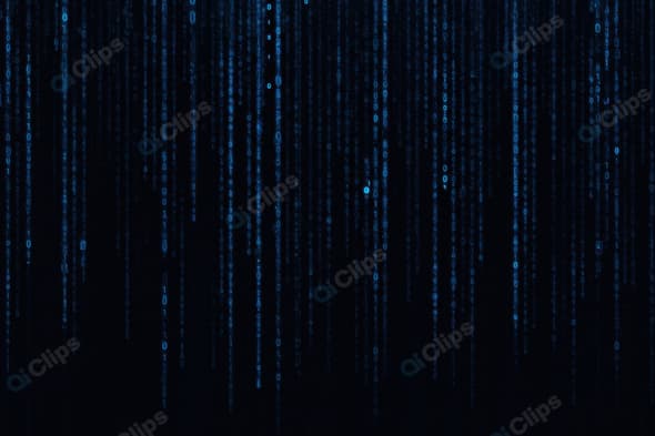 Digital Matrix Code Background in Blue