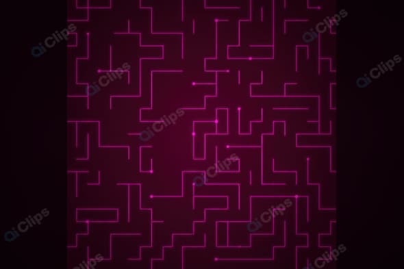 Retro Futuristic Neon Maze Pattern