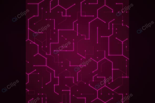 Neon Circuit Network Pattern on Dark Background