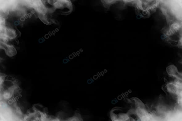 Mystical Black Smoke Frame with Dense Fog Elements