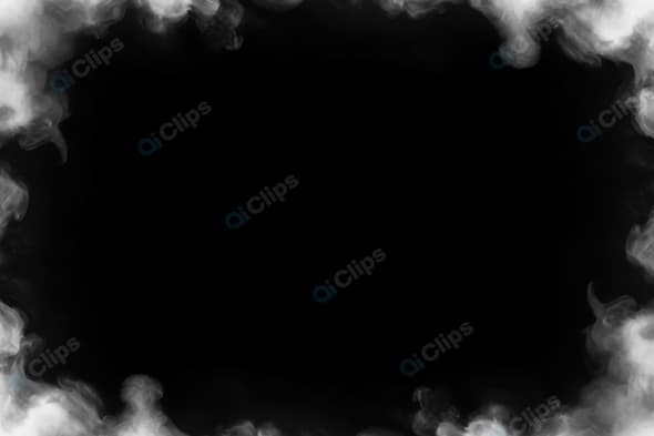 Smoke and Fog Border on Black Background