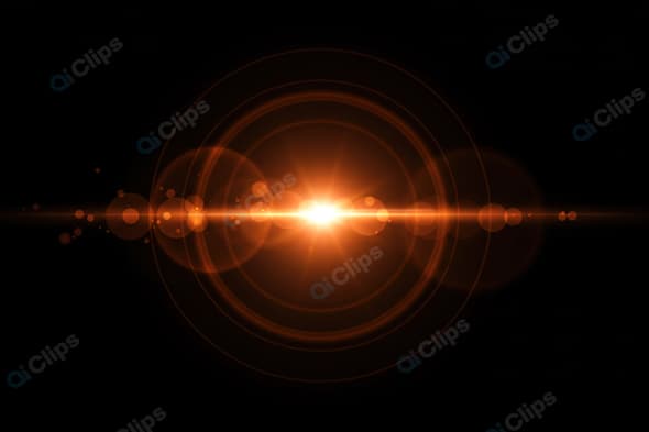 Glowing Orange Lens Flare on Black Background