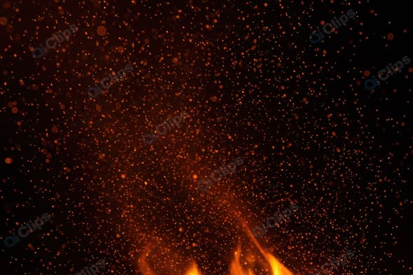 Fiery Sparks and Embers in Dark Background