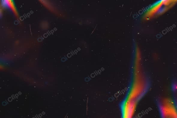 Abstract Dark Space with Rainbow Light Trails