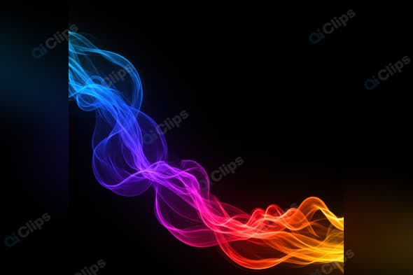 Colorful Abstract Smoke on Black Background