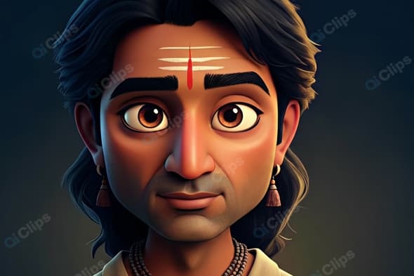 Ancient Warrior Character with Tika and Ornaments