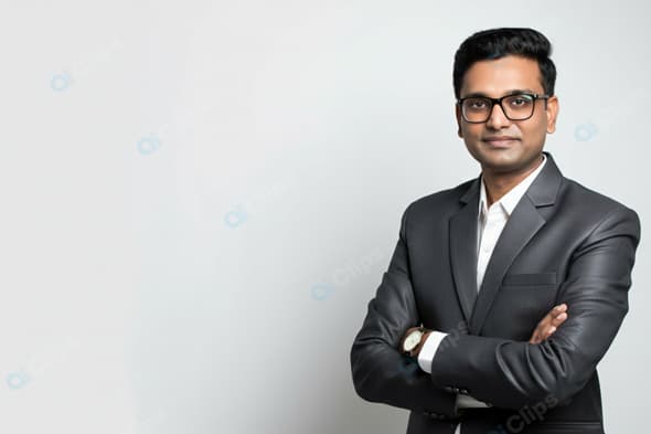 Professional Businessman with Glasses in a Suit and Tie