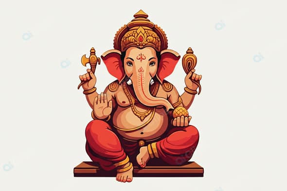 Lord Ganesha Hindu Deity Illustration