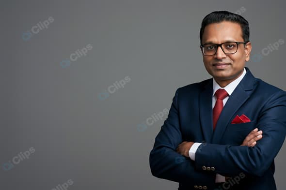 Corporate Professional in Business Suit with Confident Pose