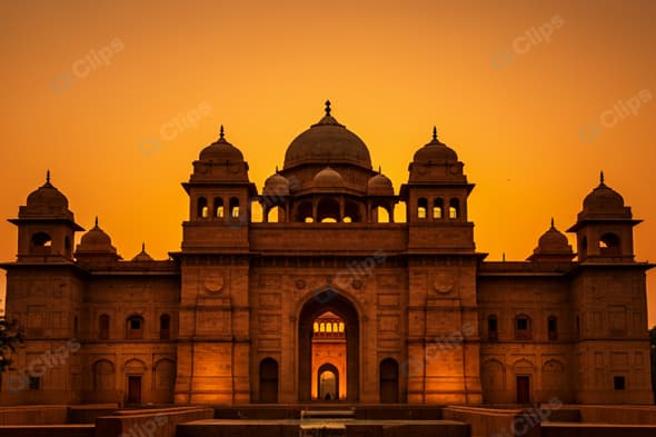 Historical Mughal Architecture at Sunset