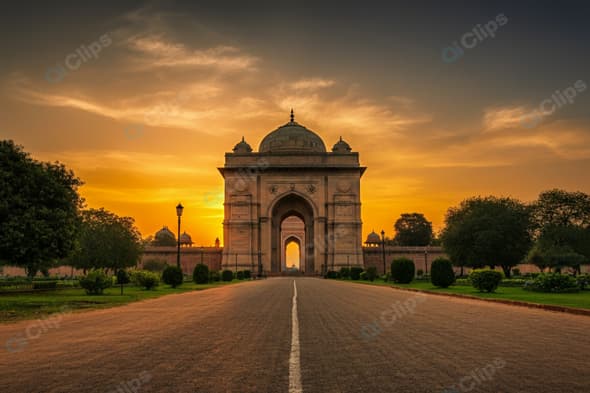 Sunset View of Historic Monument Gateway