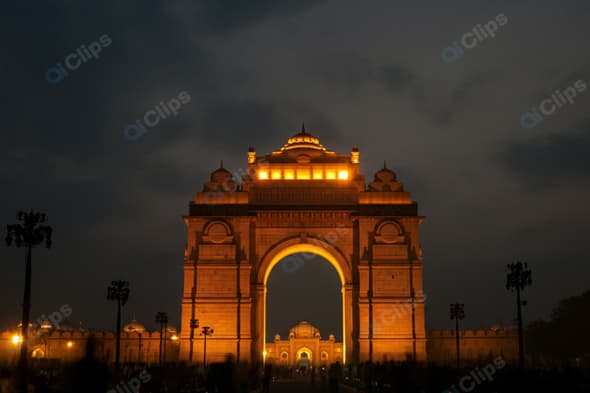 India Gate Illuminated at Night