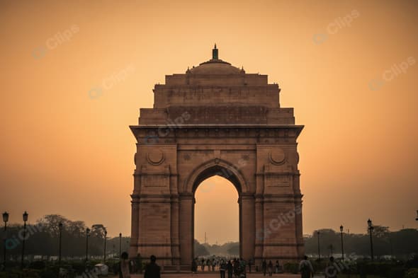 India Gate at Sunset in New Delhi