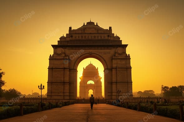 Sunrise at India Gate Monument, New Delhi