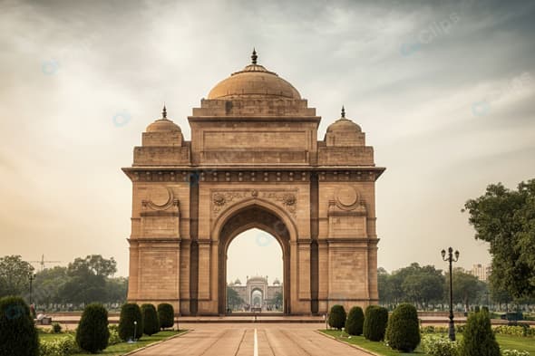 India Gate Monument with Lush Greenery