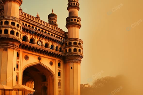 Charminar at Sunset - Iconic Hyderabad Landmark