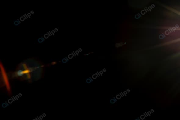 Lens Flare Effect on Dark Background with Light Beams