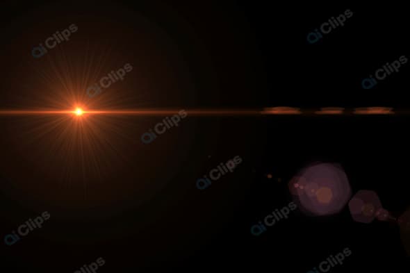 Lens Flare with Glowing Light in Dark Background