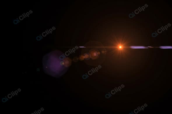 Lens Flare Effect with Starburst on Dark Background