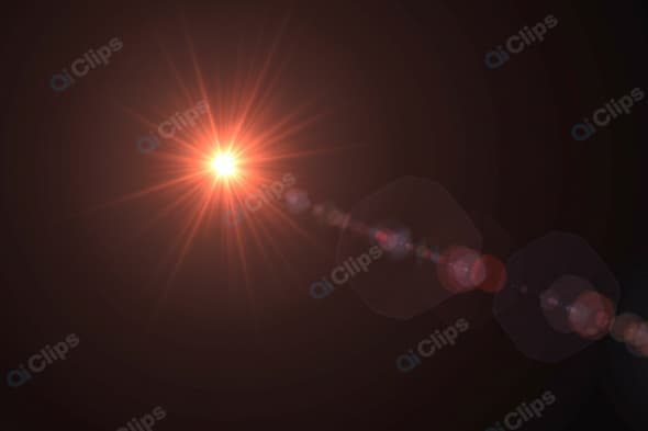 Bright Lens Flare in Dark Space Background