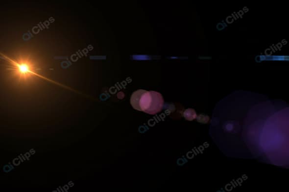 Lens Flare with Light Burst in Dark Background
