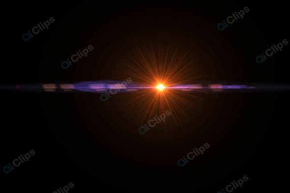 Lens Flare Effect with Radiant Light Burst on Black Background