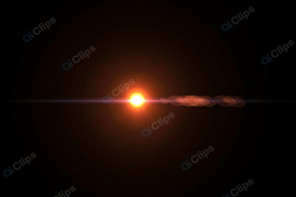Bright Orange Lens Flare on Black Background
