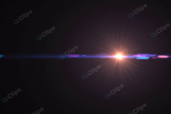 Lens Flare with Colorful Light Streaks on Black Background