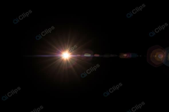 Bright Lens Flare on Black Background
