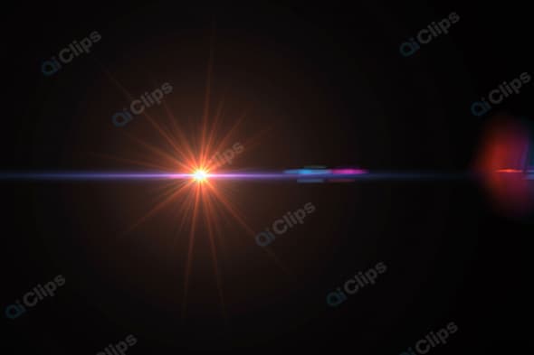 Lens Flare with Vibrant Light Bursts on Black Background