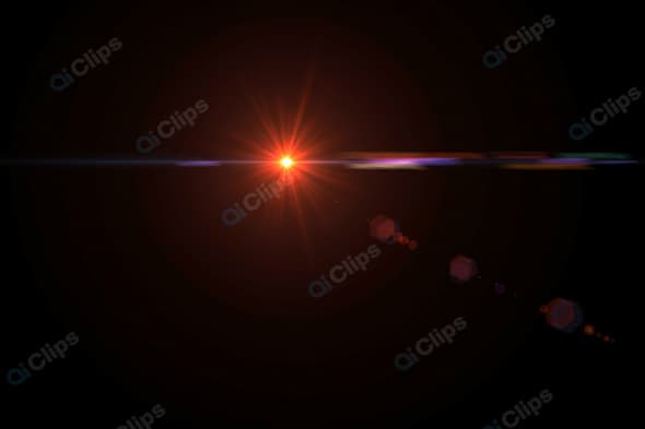 Lens Flare Light Burst on Dark Background