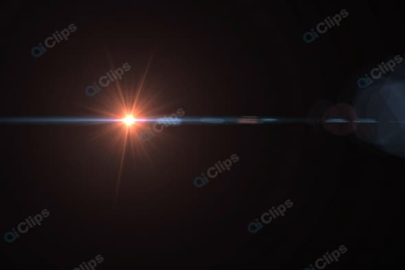 Lens Flare with Bright Light Burst in Dark Background