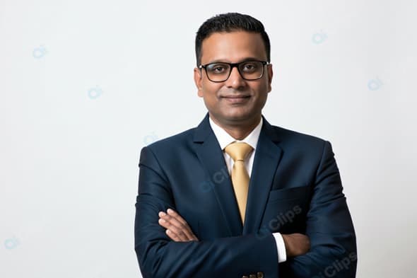Business Professional Portrait in Suit with Glasses